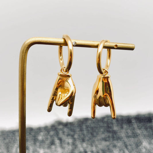 18K Gold Plated Rock & Roll Earrings